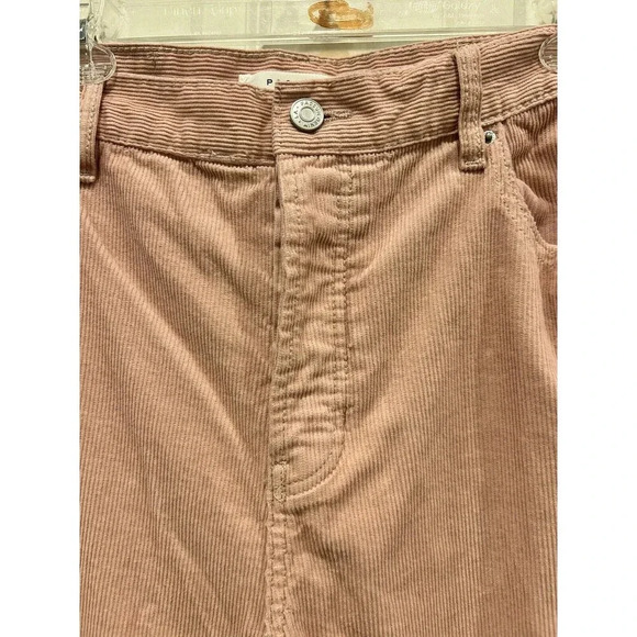 PacSun Solid Pink Corduroy Pants Wide Leg High Waisted Pockets Cotton Women’s 31 - Picture 2 of 10